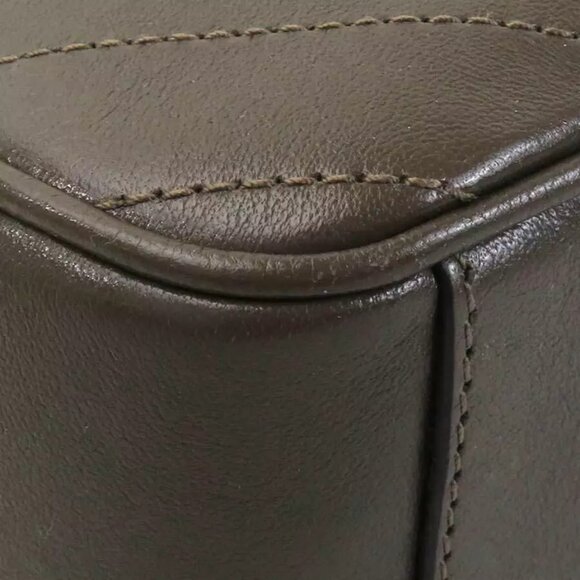 Auth GUCCI Handbag Shoulder Bag Khaki Brown Leather/Goldtone - 90062i - Picture 4 of 16